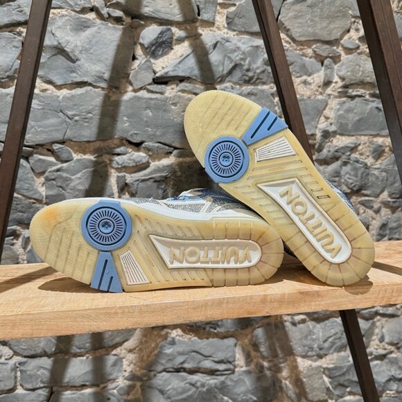 Louis Vuitton Azure Stone Crystal Embellished LV Trainer Sneakers - Picture 8 of 15